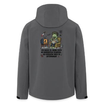 Zombie Horror Nacht Humor - Recycelte Männer Softshell-Jacke von Stanley/Stella - Anthrazit - Hinten - AI Model Male 185 light (185cm)