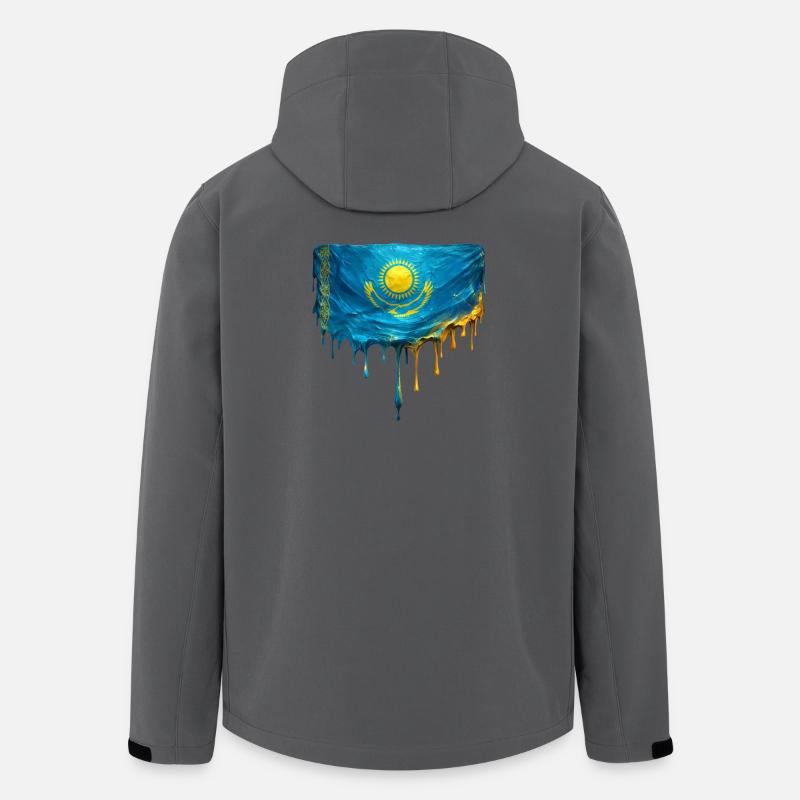 Kasachstan Flagge Tropfenkunst - Recycelte Männer Softshell-Jacke von Stanley/Stella - Anthrazit