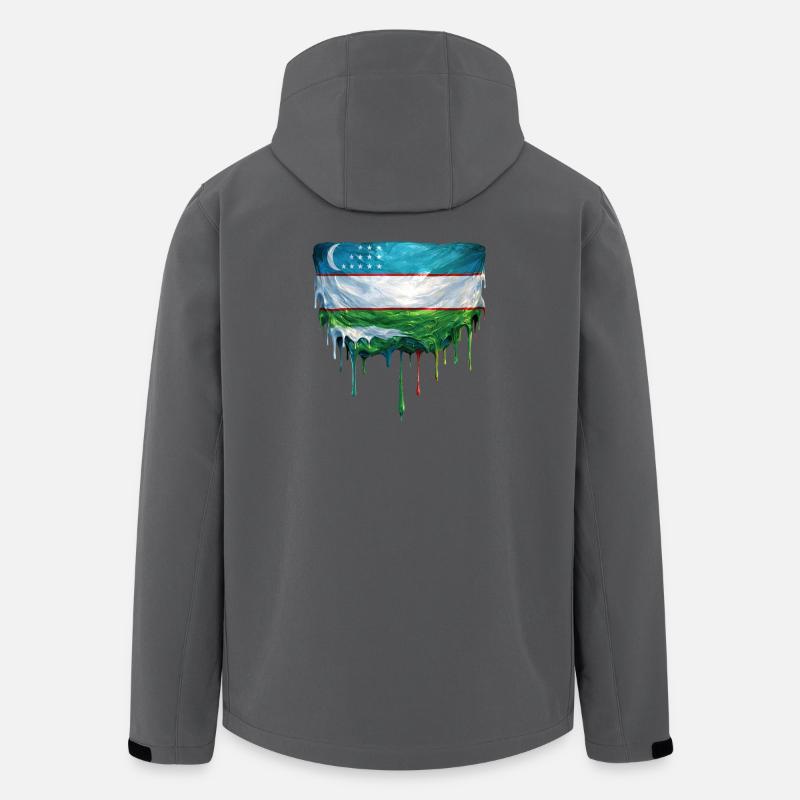 Art du drapeau tombé en Ouzbékistan - Veste softshell homme en polyester recyclé Stanley/Stella - charbon