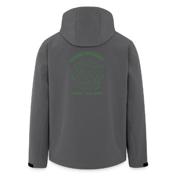Microbe Talk Only | Microbiology Humor - Men’s Recycled Softshell Jacket by Stanley/Stella - anthracite - Back - AI Model Male 185 light (185cm)