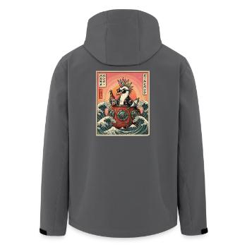 Kawaii Punker Moewe - Recycelte Männer Softshell-Jacke von Stanley/Stella - Anthrazit - Hinten - AI Model Male 185 light (185cm)