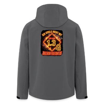 Pyro Explosiv Gefahrgut - Recycelte Männer Softshell-Jacke von Stanley/Stella - Anthrazit - Hinten - AI Model Male 185 light (185cm)
