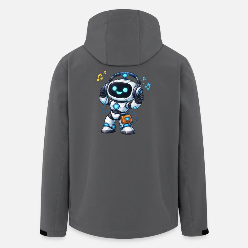 DJ robot spatial avec casque - Veste softshell homme en polyester recyclé Stanley/Stella - charbon