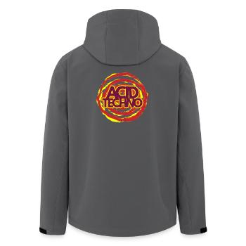 Acid Techno Neon-Logo - Recycelte Männer Softshell-Jacke von Stanley/Stella - Anthrazit - Hinten - AI Model Male 185 light (185cm)