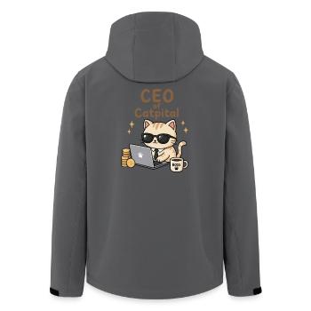 CEO of Catpital | Lustiges Katzen Motiv - Recycelte Männer Softshell-Jacke von Stanley/Stella - Anthrazit - Hinten - AI Model Male 185 light (185cm)