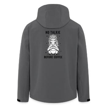 No conversation in front of coffee lover unicorn - Men’s Recycled Softshell Jacket by Stanley/Stella - anthracite - Back - AI Model Male 185 light (185cm)