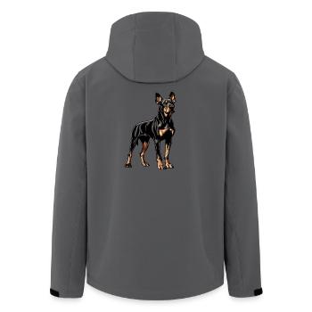 Dobermann - Recycelte Männer Softshell-Jacke von Stanley/Stella - Anthrazit - Hinten - AI Model Male 185 light (185cm)