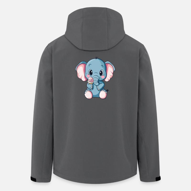 Kleiner Elefantenfreund Eiscreme - Recycelte Männer Softshell-Jacke von Stanley/Stella - Anthrazit