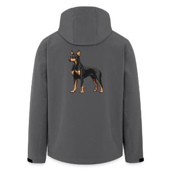 Dobermann - Recycelte Männer Softshell-Jacke von Stanley/Stella - Anthrazit - Hinten - AI Model Male 185 light (185cm)