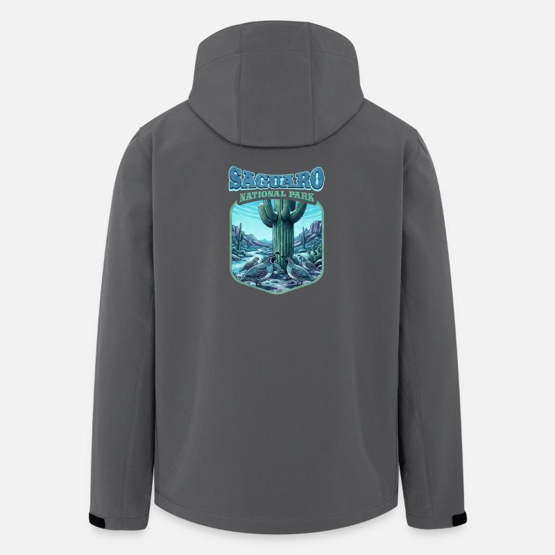 Saguaro National Park Wappen - Recycelte Männer Softshell-Jacke von Stanley/Stella - Anthrazit