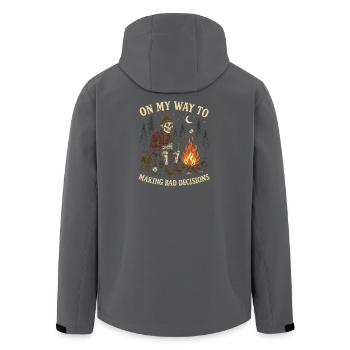 Humour de camping en route vers de mauvaises décisions - Veste softshell homme en polyester recyclé Stanley/Stella - charbon - Dos - AI Model Male 185 light (185cm)