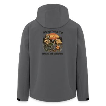 Camping Humor On My Way To Making Bad Decisions  - Recycelte Männer Softshell-Jacke von Stanley/Stella - Anthrazit - Hinten - AI Model Male 185 light (185cm)