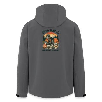 Humour de camping en route vers de mauvaises décisions - Veste softshell homme en polyester recyclé Stanley/Stella - charbon - Dos - AI Model Male 185 light (185cm)