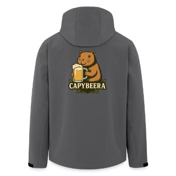 Capybeera - a fuel animal for many occasions - Men’s Recycled Softshell Jacket by Stanley/Stella - anthracite - Back - AI Model Male 185 light (185cm)