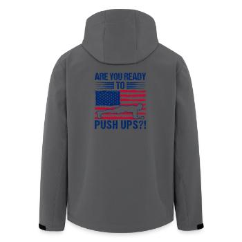 Fitness Fanatics Ready To Push Ups Calisthenics - Recycelte Männer Softshell-Jacke von Stanley/Stella - Anthrazit - Hinten - AI Model Male 185 light (185cm)