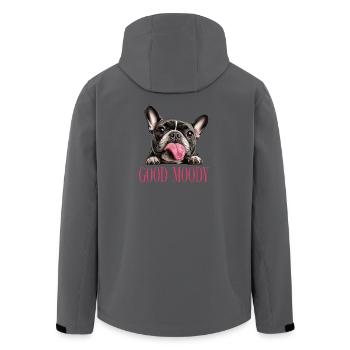 Good Moody French Bulldog Funny Dog - Men’s Recycled Softshell Jacket by Stanley/Stella - anthracite - Back - AI Model Male 185 light (185cm)