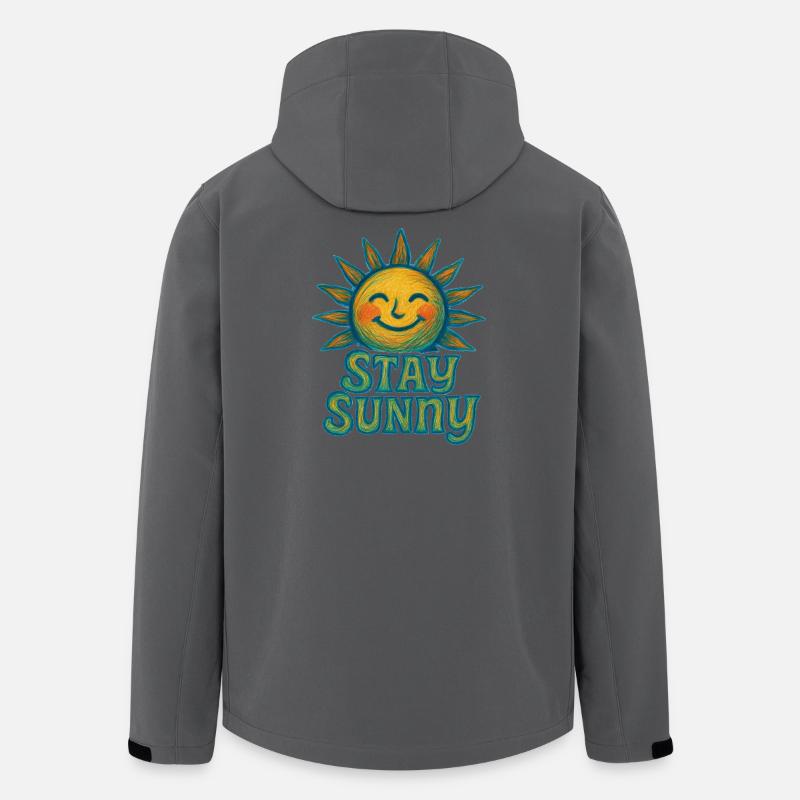 Stay Sunny Crayon Sun Illustration - Men’s Recycled Softshell Jacket by Stanley/Stella - anthracite