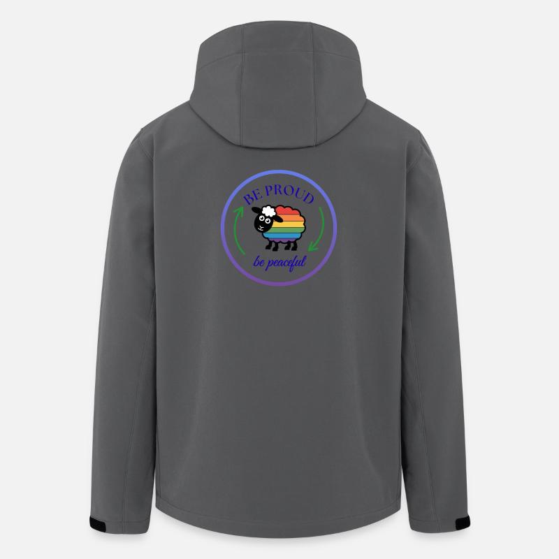 Pride Regenbogen-Schaf: Stolz und Friedlich - Recycelte Männer Softshell-Jacke von Stanley/Stella - Anthrazit