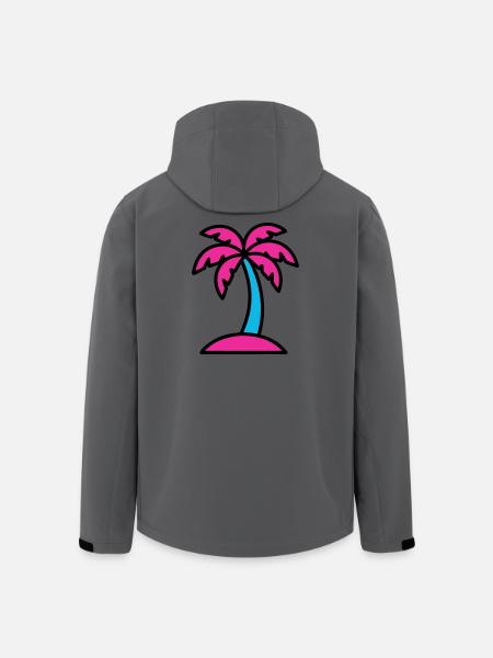 Neon Palm Tree 90s Vaporwave - Men’s Recycled Softshell Jacket by Stanley/Stella - anthracite