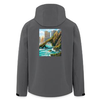 Rocky Arch und Stadtküste - Recycelte Männer Softshell-Jacke von Stanley/Stella - Anthrazit - Hinten - AI Model Male 185 light (185cm)