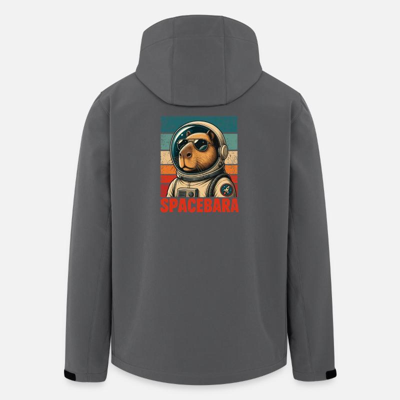 Spacebara Capybara Astronaut Space Retro - Veste softshell homme en polyester recyclé Stanley/Stella - charbon