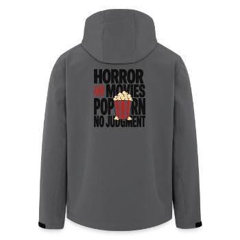 Horror Movies Popcorn Judgment - Men’s Recycled Softshell Jacket by Stanley/Stella - anthracite - Back - AI Model Male 185 light (185cm)