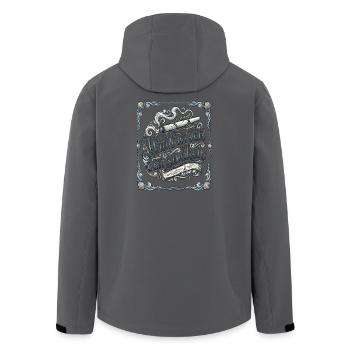 Low German stoner humor North Sea Moin Spruch - Men’s Recycled Softshell Jacket by Stanley/Stella - anthracite - Back - AI Model Male 185 light (185cm)