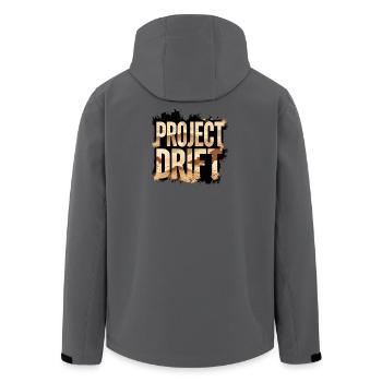 Project Drift Camouflage Racing Statement - Men’s Recycled Softshell Jacket by Stanley/Stella - anthracite - Back - AI Model Male 185 light (185cm)