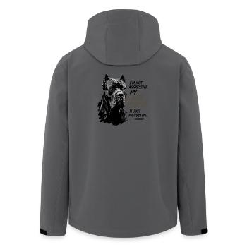  I'm Not Aggressive My Cane Corso Is Just - Recycelte Männer Softshell-Jacke von Stanley/Stella - Anthrazit - Hinten - AI Model Male 185 light (185cm)