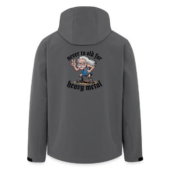Never To Old For Heavy Metal Lustiger Alter Rock - Men’s Recycled Softshell Jacket by Stanley/Stella - anthracite - Back - AI Model Male 185 light (185cm)