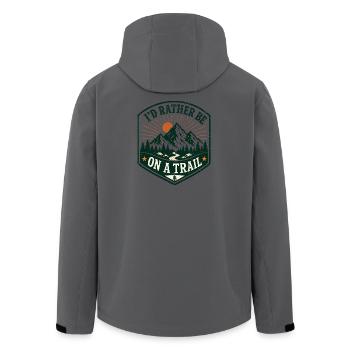 I'd Rather Be On a Trail - Men’s Recycled Softshell Jacket by Stanley/Stella - anthracite - Back - AI Model Male 185 light (185cm)