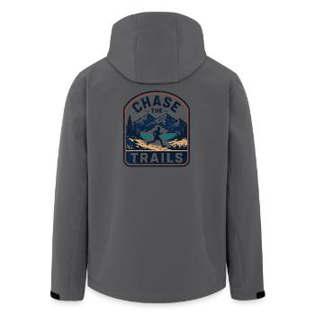 Chase the Trails Mountain Runner Abzeichen - Recycelte Männer Softshell-Jacke von Stanley/Stella - Anthrazit - Hinten - AI Model Male 185 light (185cm)