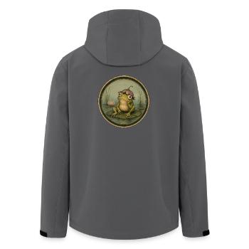 Vintage Water Lily Frog Circle Ring - Men’s Recycled Softshell Jacket by Stanley/Stella - anthracite - Back - AI Model Male 185 light (185cm)