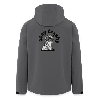 Stay Trashig, Cute Raccoon Garbage Panda - Men’s Recycled Softshell Jacket by Stanley/Stella - anthracite - Back - AI Model Male 185 light (185cm)