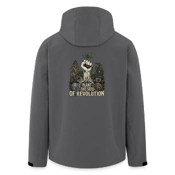 Plant The Revolution - Men’s Recycled Softshell Jacket by Stanley/Stella - anthracite - Back - AI Model Male 185 light (185cm)