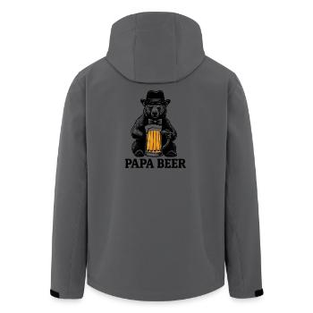 Papa Beer Vater Bär Bier Humor Geschenkidee - Recycelte Männer Softshell-Jacke von Stanley/Stella - Anthrazit - Hinten - AI Model Male 185 light (185cm)