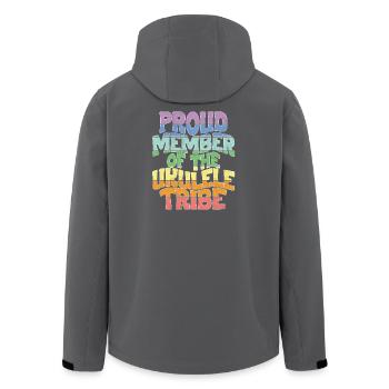 Membre fier de la tribu du ukulélé - Veste softshell homme en polyester recyclé Stanley/Stella - charbon - Dos - AI Model Male 185 light (185cm)