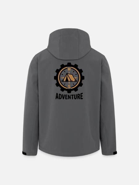 Abenteuer Kompass Zelt Camping Wandergruppe - Recycelte Männer Softshell-Jacke von Stanley/Stella - Anthrazit
