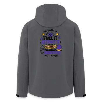 Feel It Attract It Manifesting - Recycelte Männer Softshell-Jacke von Stanley/Stella - Anthrazit - Hinten - AI Model Male 185 light (185cm)