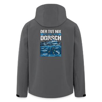 Der Will Dorsch Angeln - Recycelte Männer Softshell-Jacke von Stanley/Stella - Anthrazit - Hinten - AI Model Male 185 light (185cm)