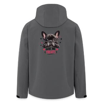 Give Me Treats French Bulldog Cutie - Men’s Recycled Softshell Jacket by Stanley/Stella - anthracite - Back - AI Model Male 185 light (185cm)