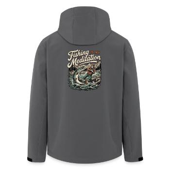 Lustiges Angler Design - Recycelte Männer Softshell-Jacke von Stanley/Stella - Anthrazit - Hinten - AI Model Male 185 light (185cm)