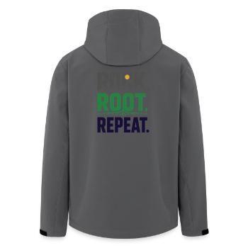 Course sur sentier - Pierre, Root, Repeat - Veste softshell homme en polyester recyclé Stanley/Stella - charbon - Dos - AI Model Male 185 light (185cm)