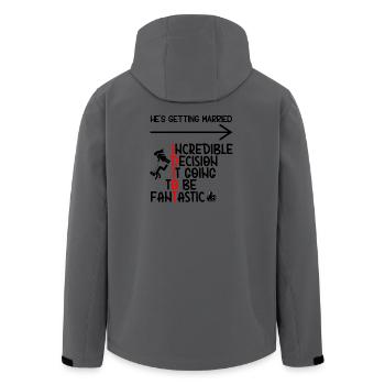 Garçons d’honneur Acrostiche idiot - Veste softshell homme en polyester recyclé Stanley/Stella - charbon - Dos - AI Model Male 185 light (185cm)