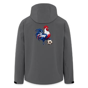 Frankreich Hahn Fußball Fan Motiv Wappentier - Recycelte Männer Softshell-Jacke von Stanley/Stella - Anthrazit - Hinten - AI Model Male 185 light (185cm)