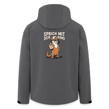 Sprich Mit Der Hand Otter - Recycelte Männer Softshell-Jacke von Stanley/Stella - Anthrazit - Hinten - AI Model Male 185 light (185cm)