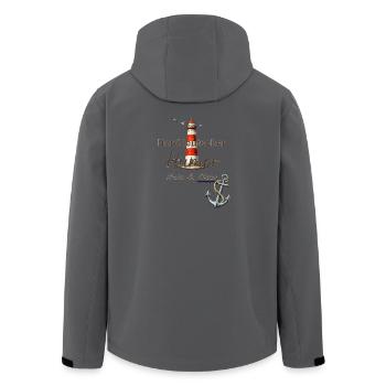 Norddeutscher Humor, Moin & Meer  - Recycelte Männer Softshell-Jacke von Stanley/Stella - Anthrazit - Hinten - AI Model Male 185 light (185cm)