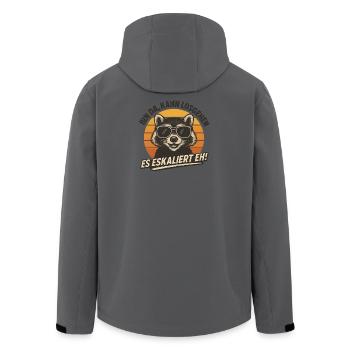 Kann Losgehen Es Eskaliert Eh Waschbär Party  - Recycelte Männer Softshell-Jacke von Stanley/Stella - Anthrazit - Hinten - AI Model Male 185 light (185cm)