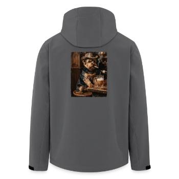 Chien Cowboy Bar à cigares Yorkshire Terrier - Veste softshell homme en polyester recyclé Stanley/Stella - charbon - Dos - AI Model Male 185 light (185cm)