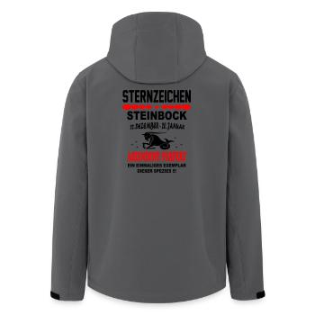Steinbock Sternzeichen Horoskop Aszendent Perfekt - Recycelte Männer Softshell-Jacke von Stanley/Stella - Anthrazit - Hinten - AI Model Male 185 light (185cm)